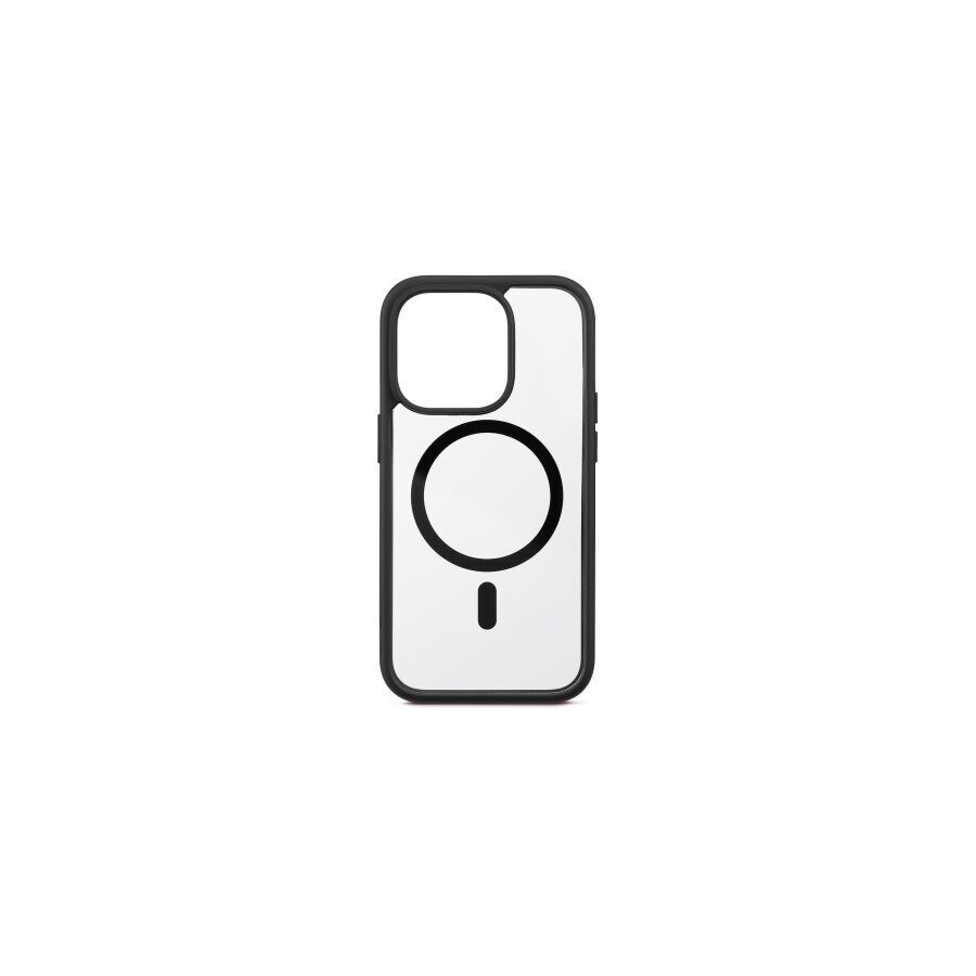 Custodia Jump ultra-protettiva con magnete per iPhone 15 Pro - Trasparente/Nero