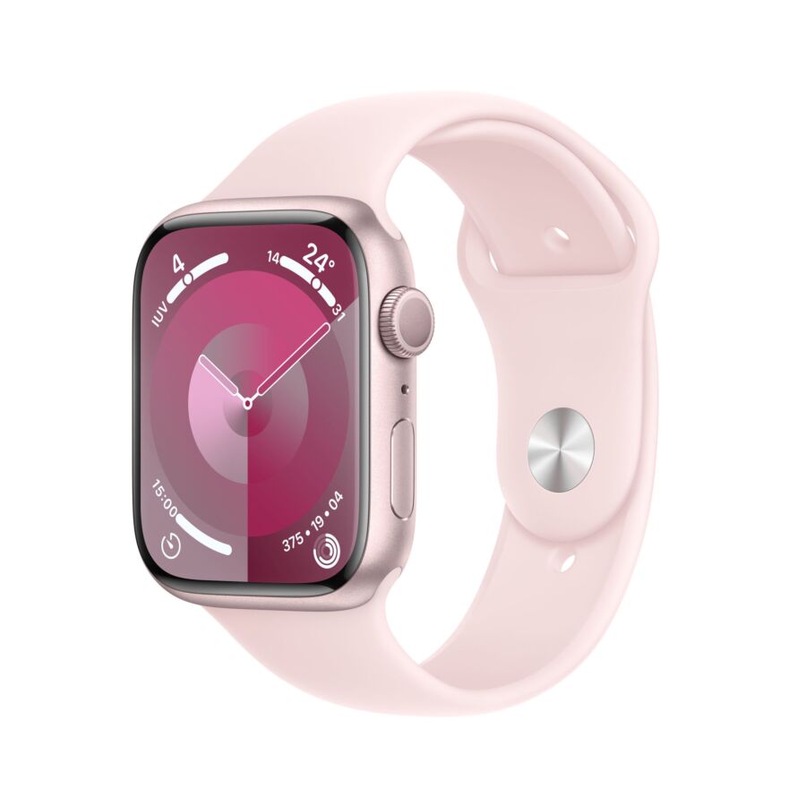 Apple Watch Series 9 GPS Cassa in Alluminio Rosa con Cinturino Sport Rosa Confetto - 45mm - M/L