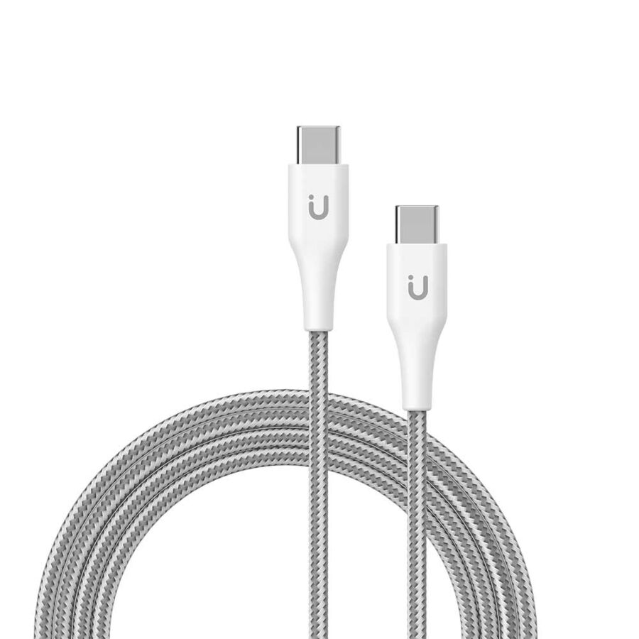 Cavo di ricarica e trasferimento Tunit da USB-C a connettore USB-C 60W 1m - Titanio bianco