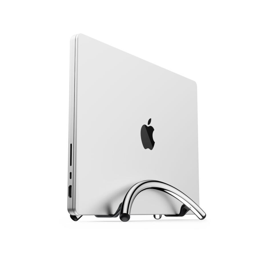 Supporto verticale da scrivania cromato BookArc Flex di Twelve South per MacBook