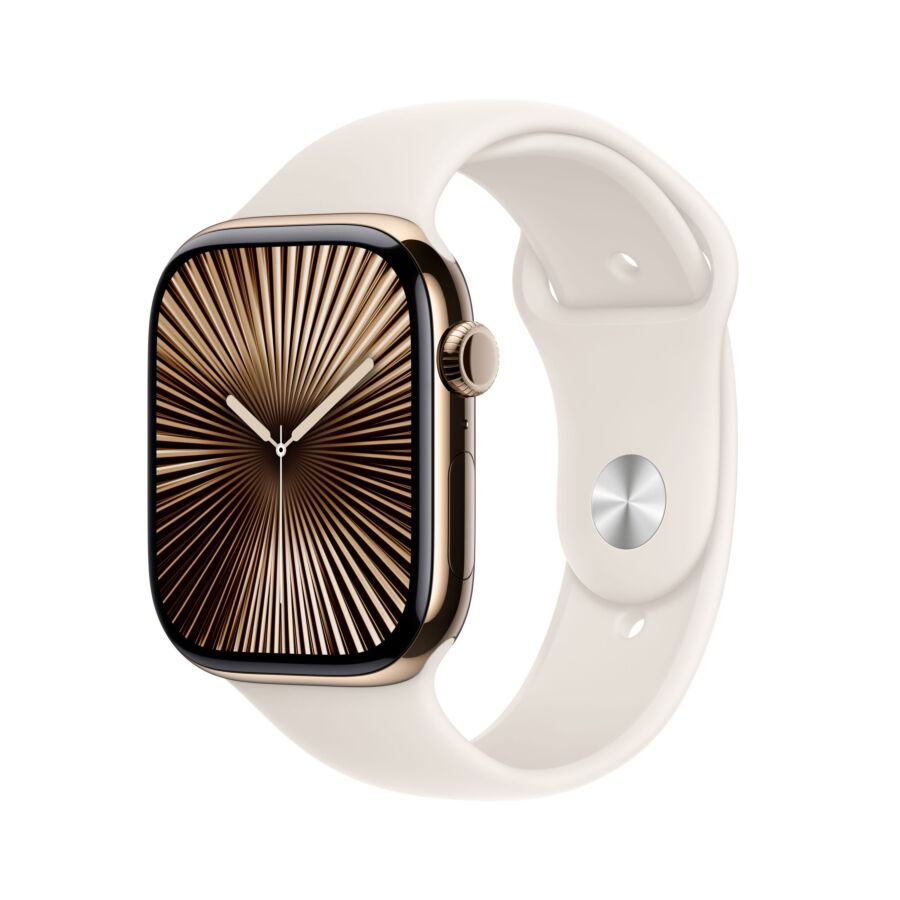Apple Watch Series 10 GPS + Cellular Cassa in Titanio Oro con Sport Band Galassia - 46mm S/M
