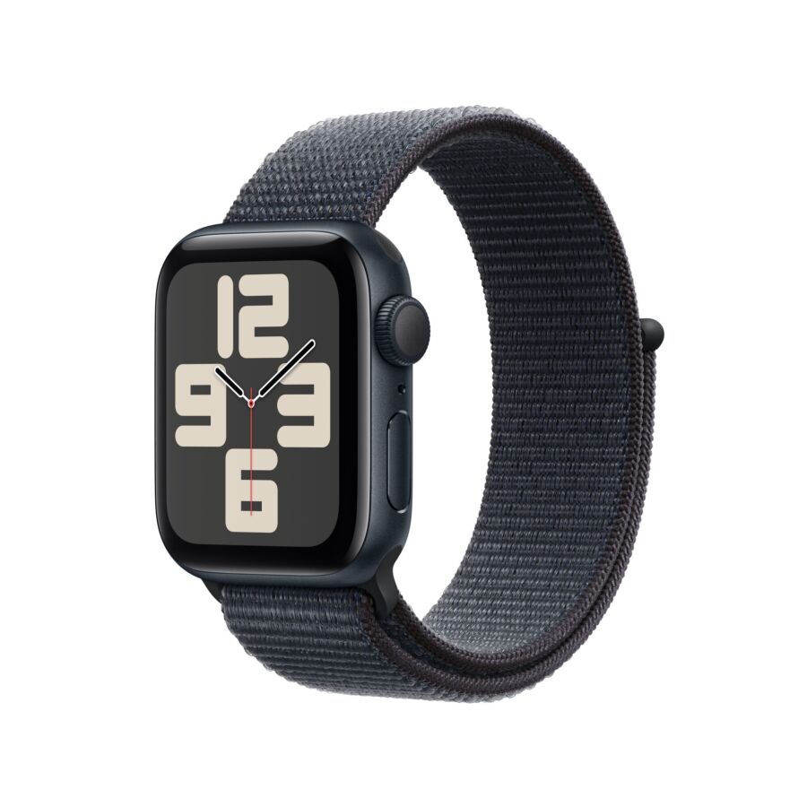 Apple Watch SE 2024 GPS Cassa Alluminio in Mezzanotte con Cinturino Sport Loop Inchiostro - 40mm