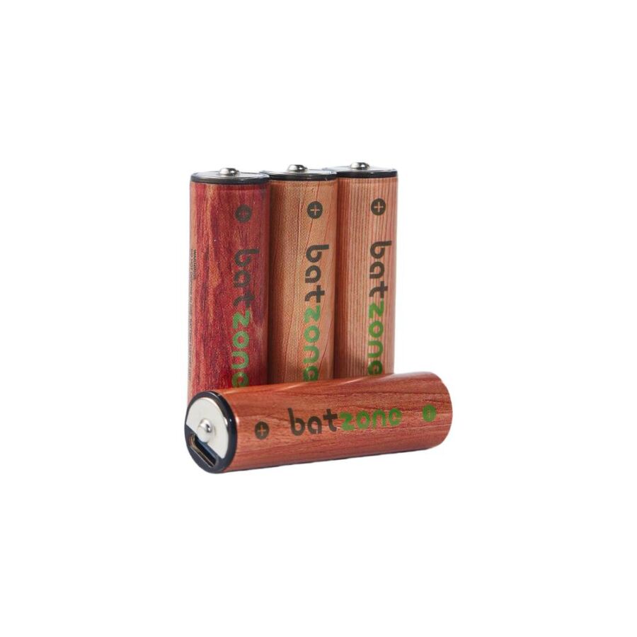 Batterie stilo agli ioni di litio ricaricabili AA 2220mWh 4 Pezzi - Cavo incluso