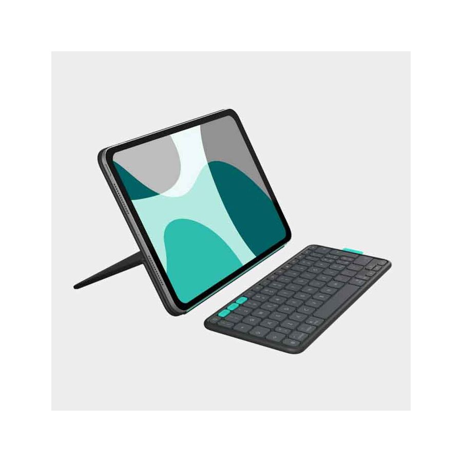 Custodia con tastiera Logitech Flip Folio per iPad Pro 11" M4 e iPad Air 11" M2/M3 e iPad Air 10,9" 5a gen. - Grafite