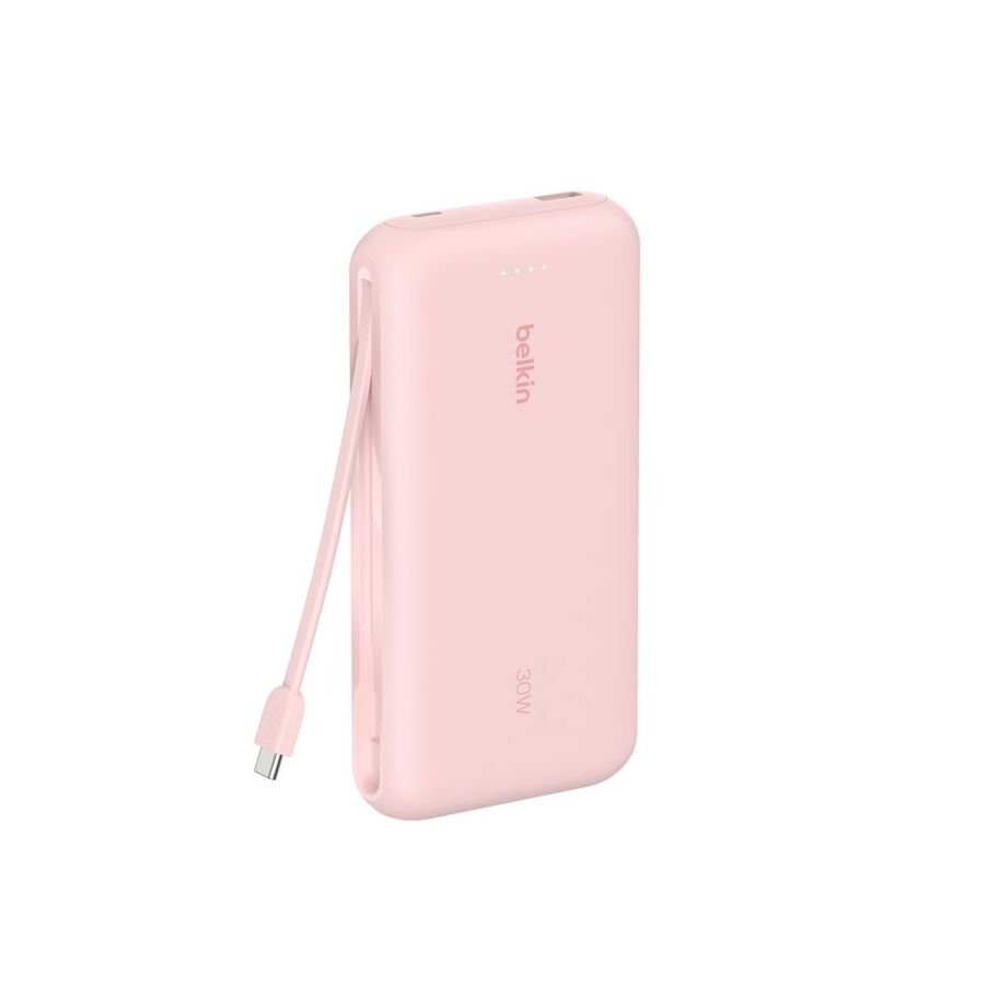 Belkin BoostCharge PowerBank 20K con cavo integrato USB-C rosa