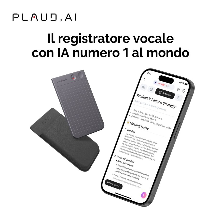 PLAUD NOTE Registratore Vocale IA di livello professionale
