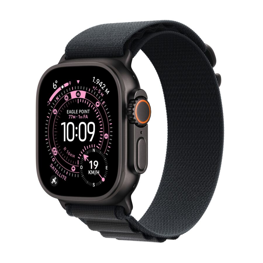 Apple Watch Ultra 3 GPS + Cellular  - Cassa 49mm in Titanio Nero con Alpine Loop Nero - Medium