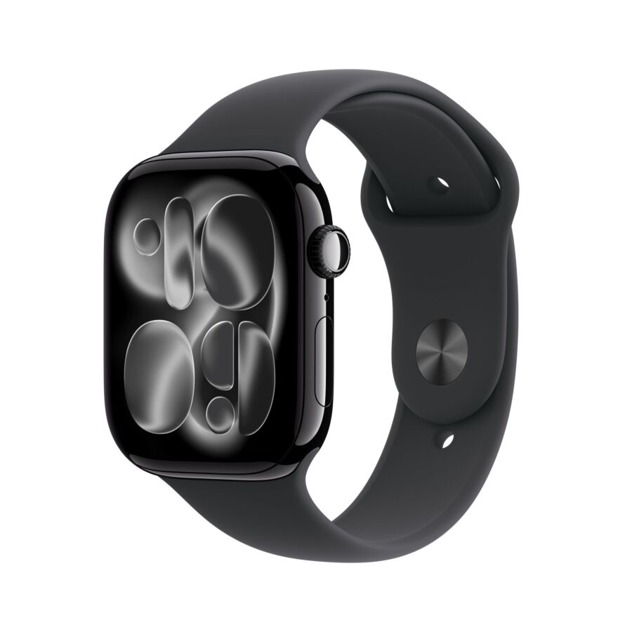 Apple Watch Series 11 GPS + Cellular 46mm Cassa Alluminio Jet Black con Sport Band Nero - M/L