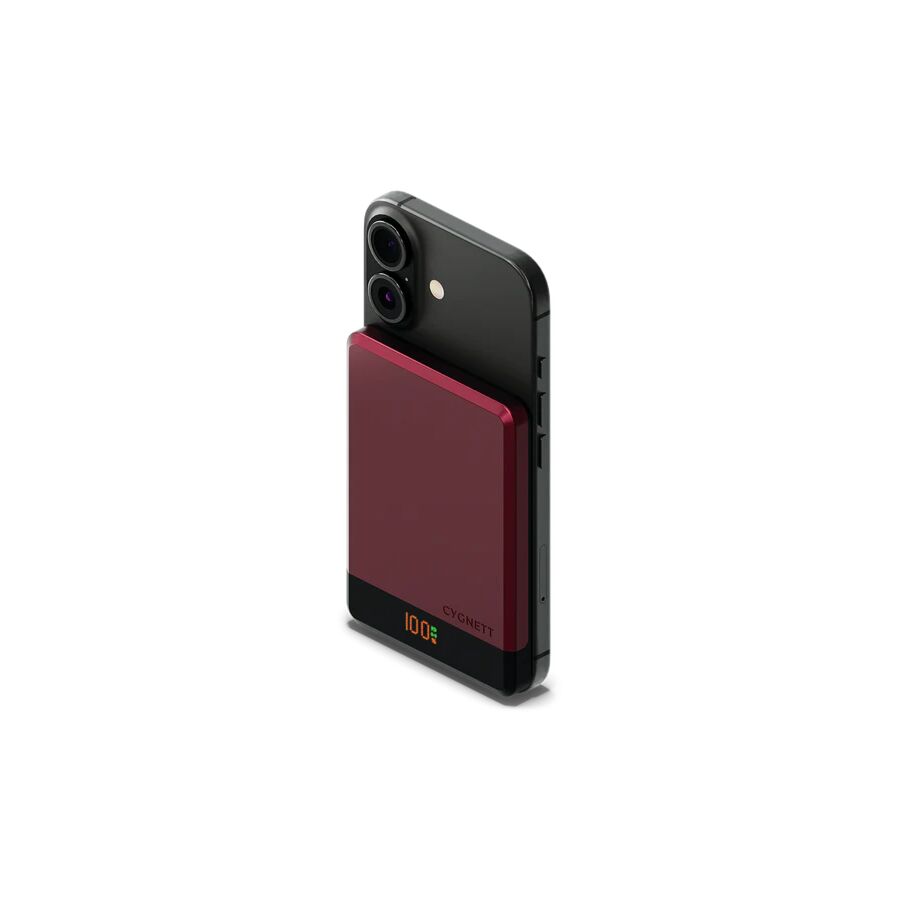 Cygnett MagSlim 5K PowerBank - Colore rosso ciliegia