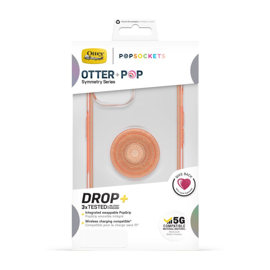 Otter+Pop Symmetry per iPhone 13 trasparente/corallo