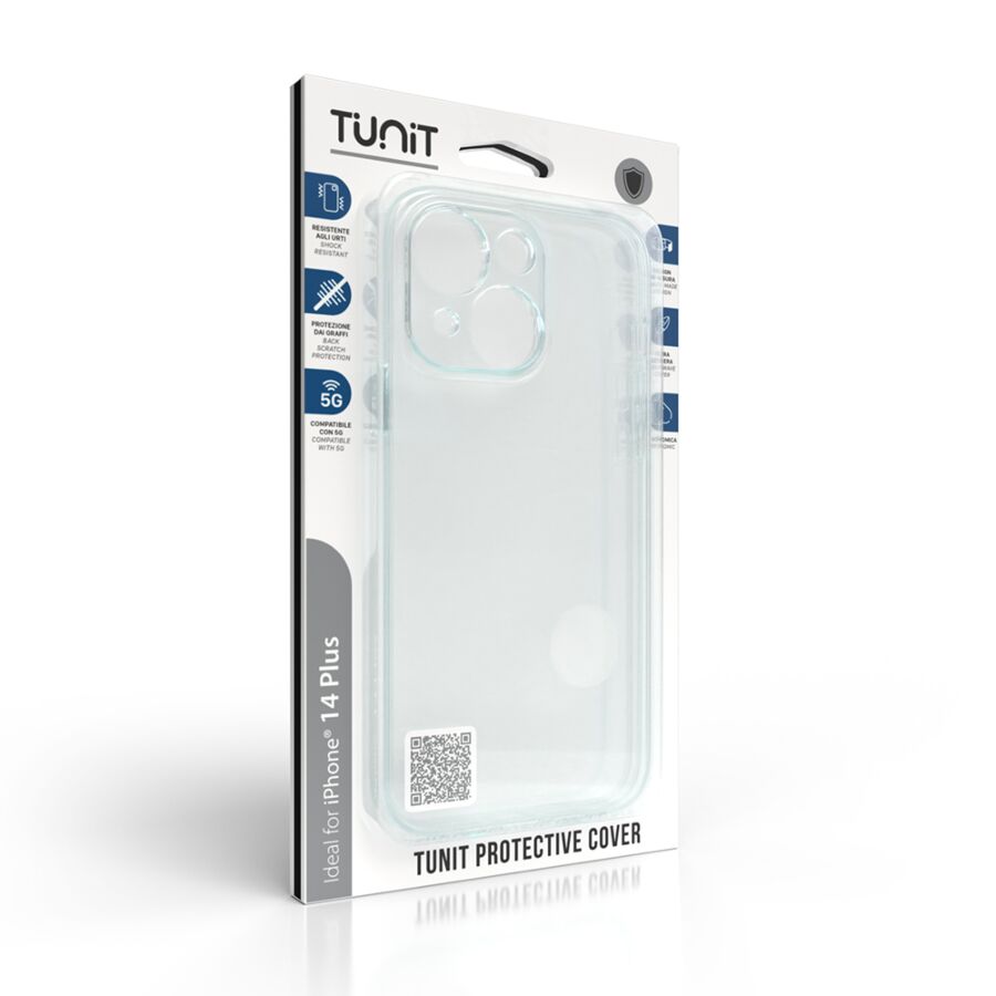 Cover trasparente per iPhone 14 Plus con protezione per fotocamera