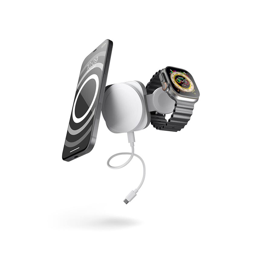 Caricatore da viaggio 2-in-1 per iPhone con MagSafe e Apple Watch