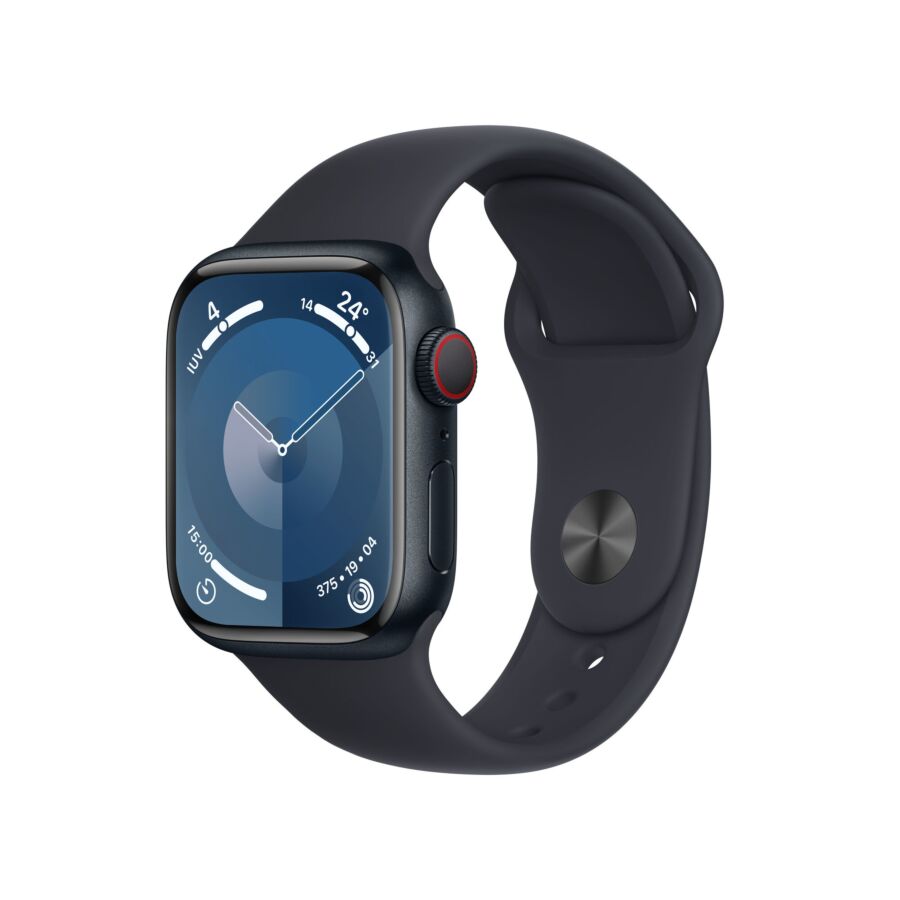 Apple Watch Series 9 GPS + Cellular Cassa in Alluminio Mezzanotte con Cinturino Sport Mezzanotte - M/L