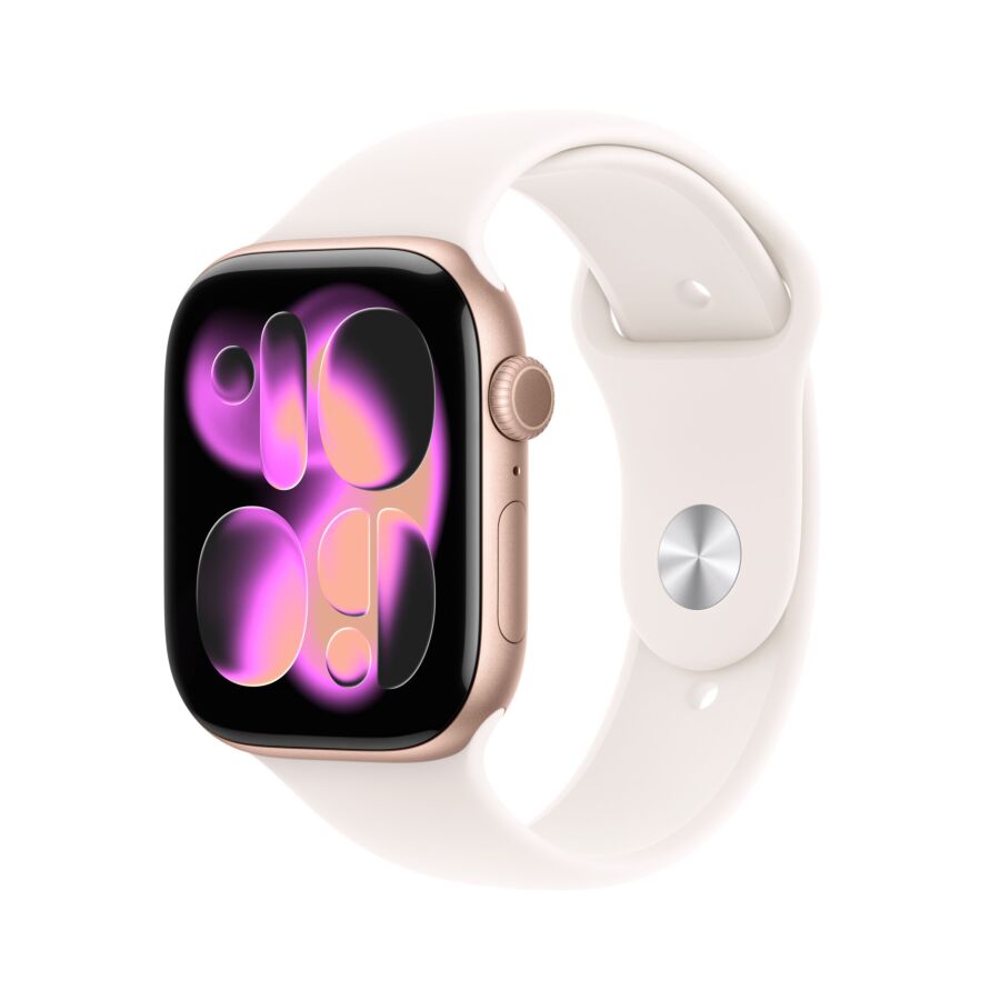 Apple Watch Series 11 GPS - Cassa in Alluminio Oro Rosa con Band Rosa Fard - S/M