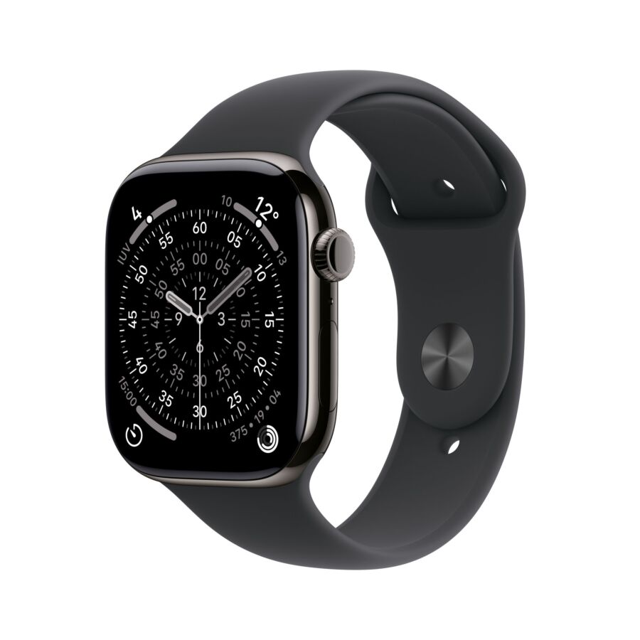 Apple Watch Series 11 GPS + Cellular - Cassa in Titanio Ardesia con Sport Band Nero - S/M