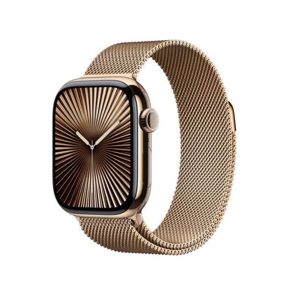 Apple Watch Series 10 GPS Cellular Cassa in Titanio Oro con Cinturino Loop in maglia