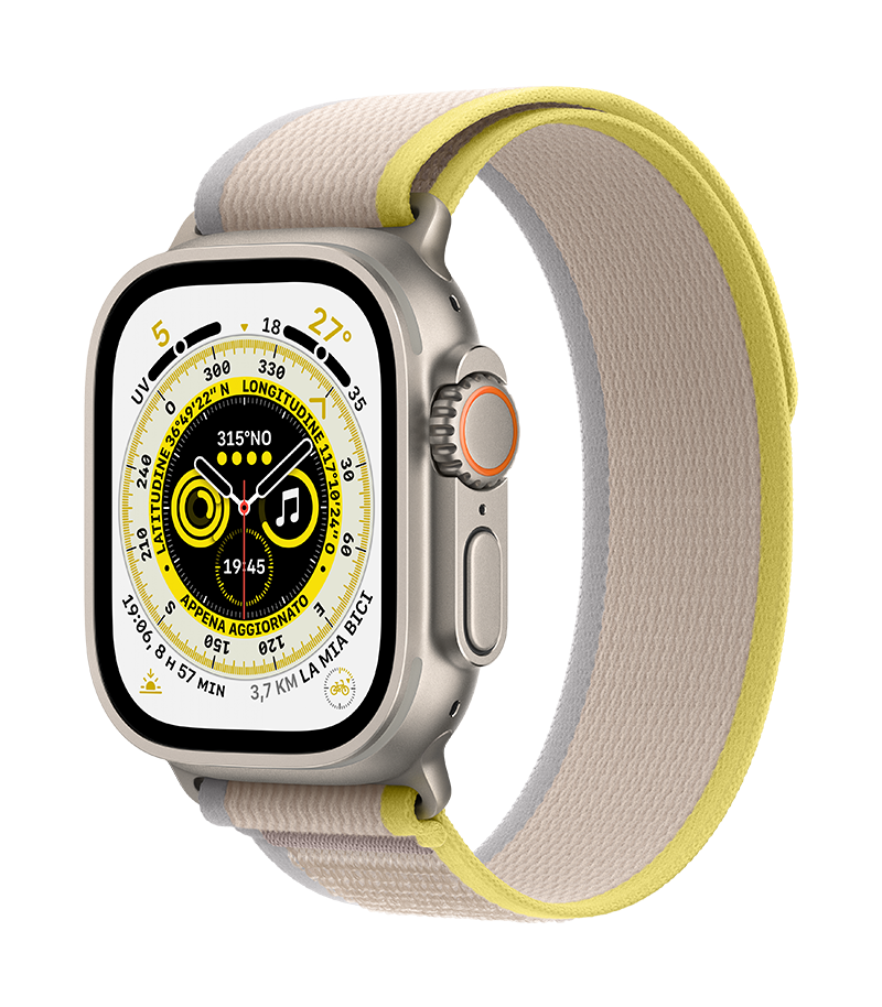 Apple_Watch_Ultra_Cellular_49mm_Titanium_Yellow_Beige_Trail_Loop_34FR_Screen__ITIT